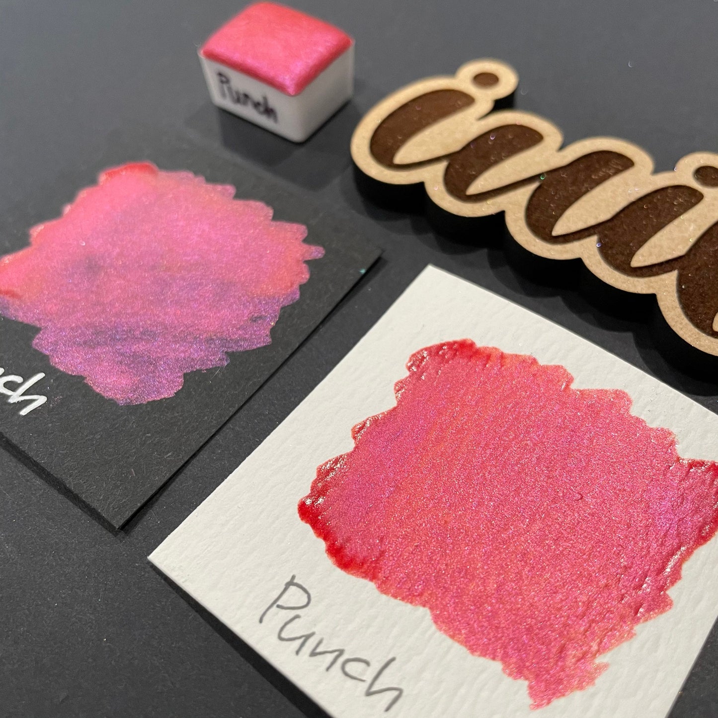 Punch pink watercolor paints Half pans