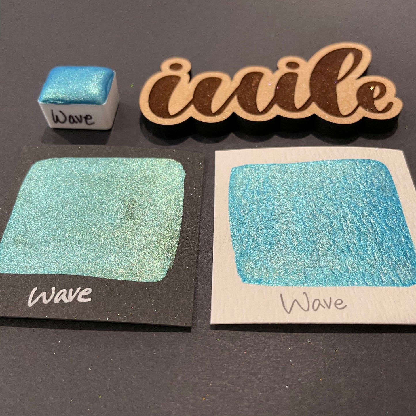 Wave teal watercolor paints Half pans