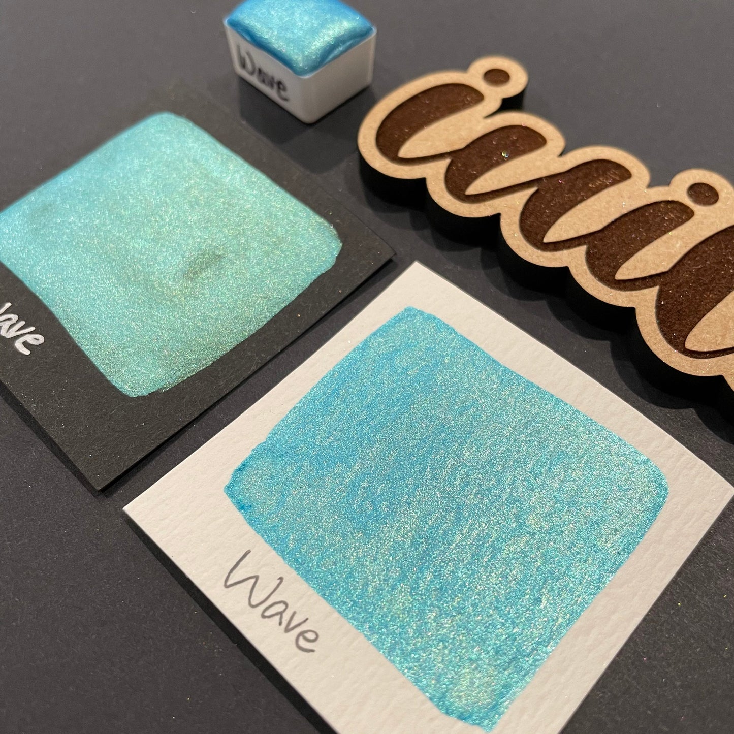 Wave teal watercolor paints Half pans