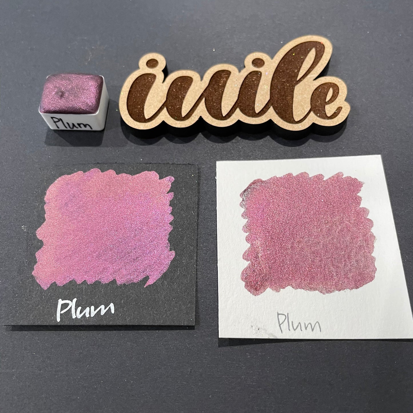 Plum red watercolor paints Half pans