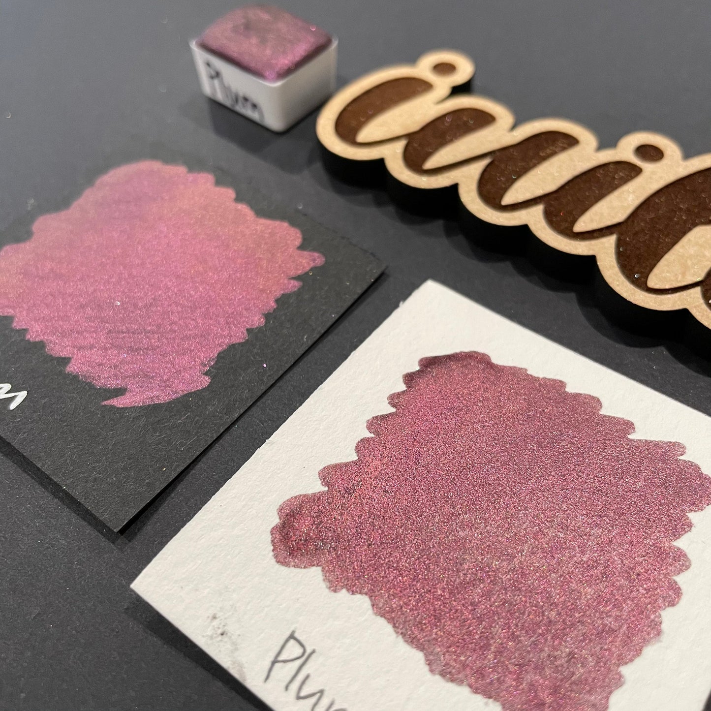 Plum red watercolor paints Half pans