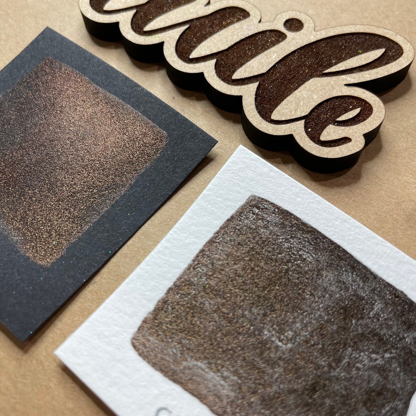 Brown Christmas Chrome watercolor paint half pan
