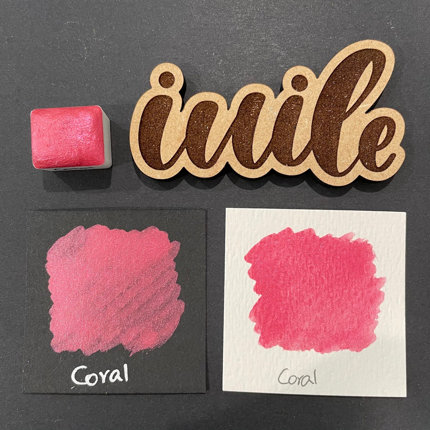 Coral pink watercolor paints Half pans