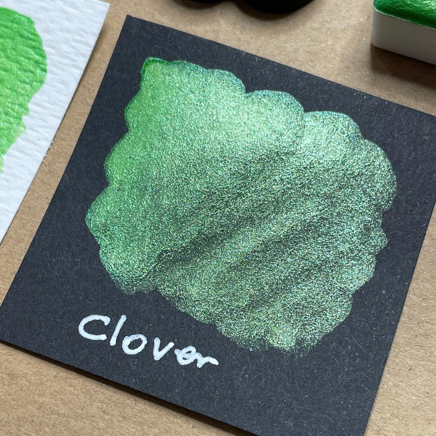 Clover green Handmade shimmer watercolor paints