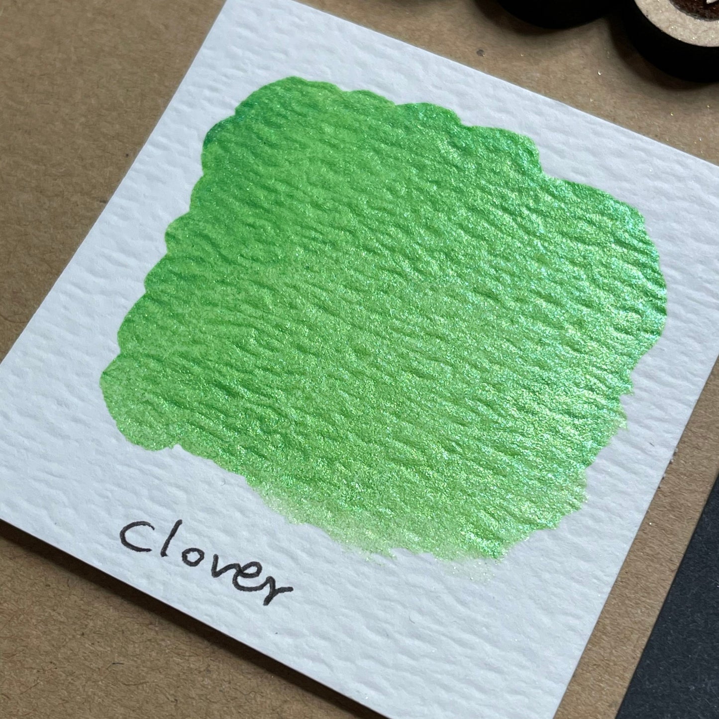 Clover green Handmade shimmer watercolor paints