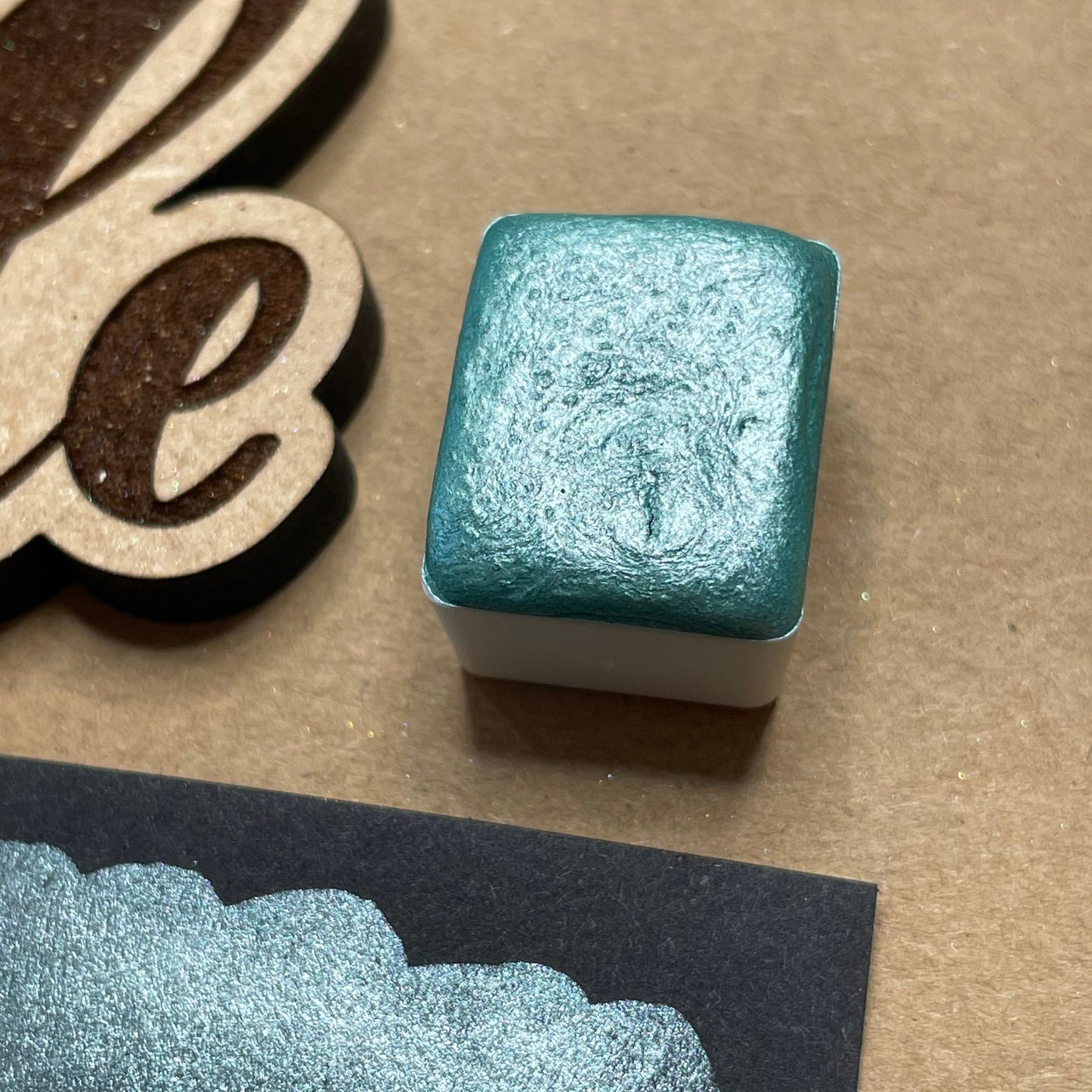 Melody teal Handmade shimmer watercolor paints