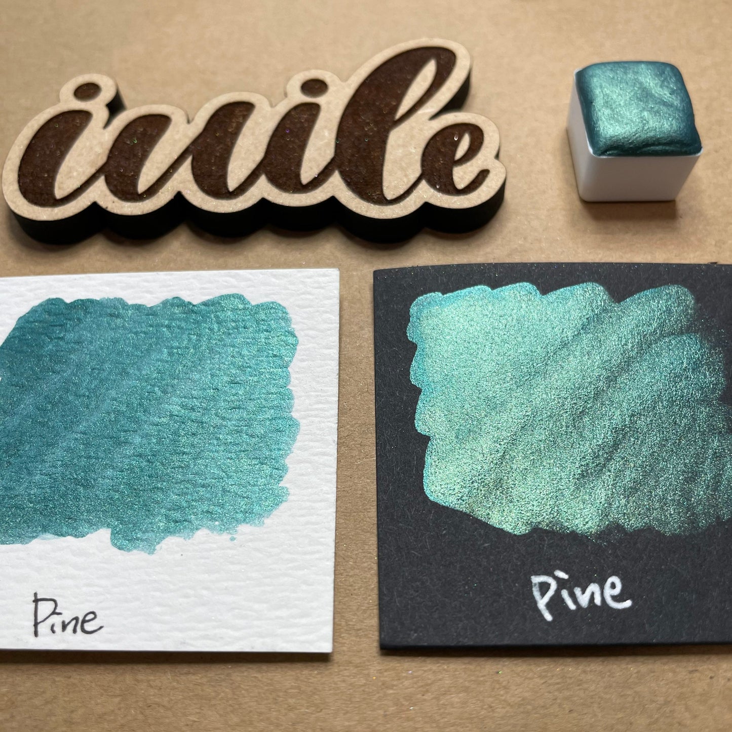 Pine green Handmade shimmer watercolor paints