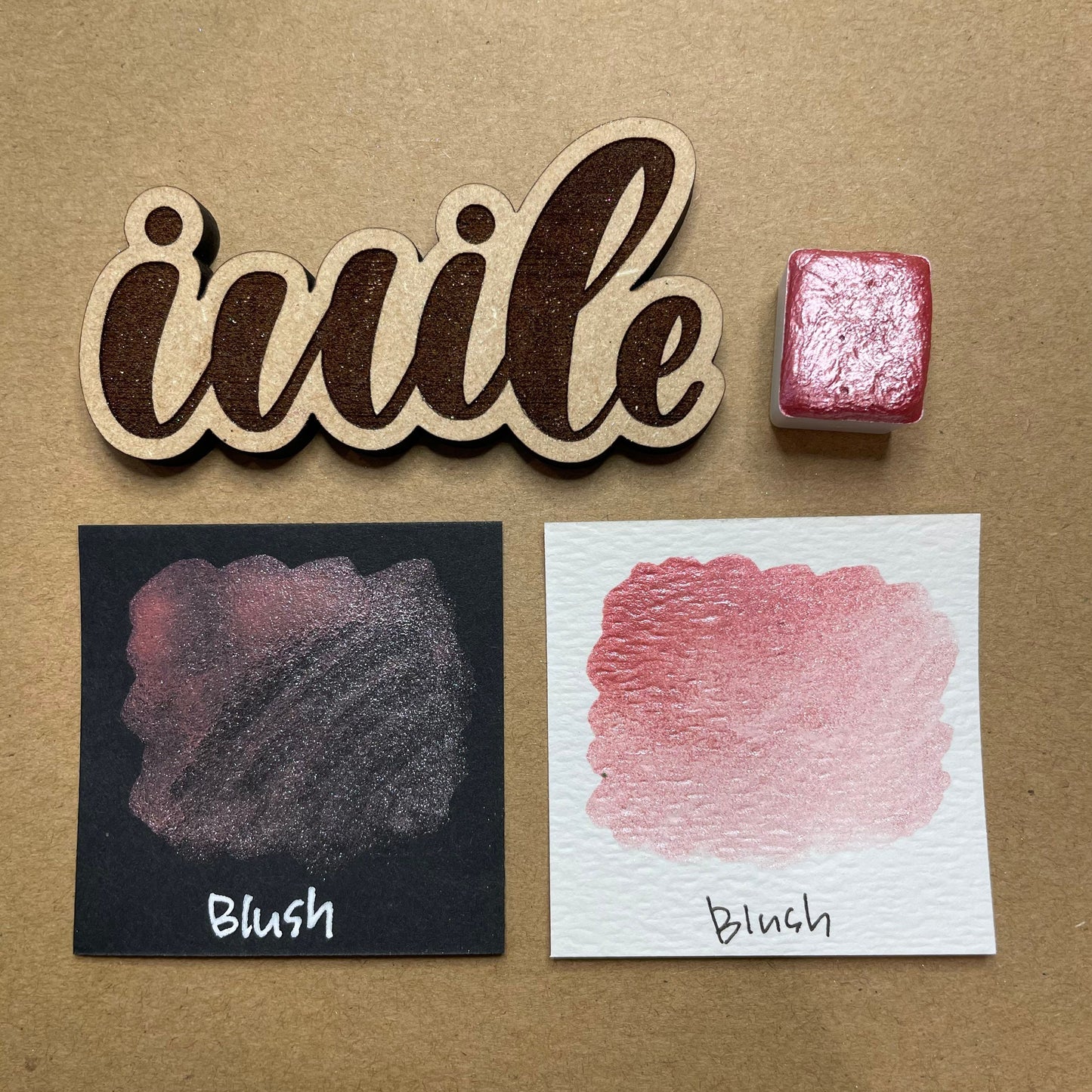 Blush pink Handmade shimmer watercolor paints