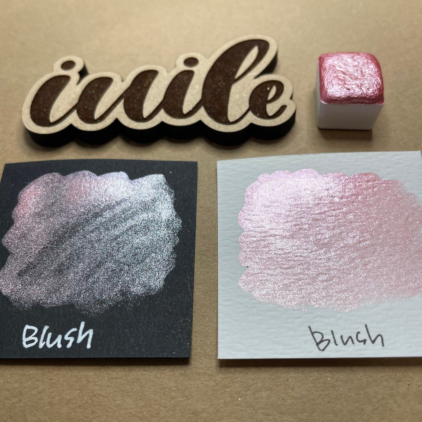 Blush pink Handmade shimmer watercolor paints