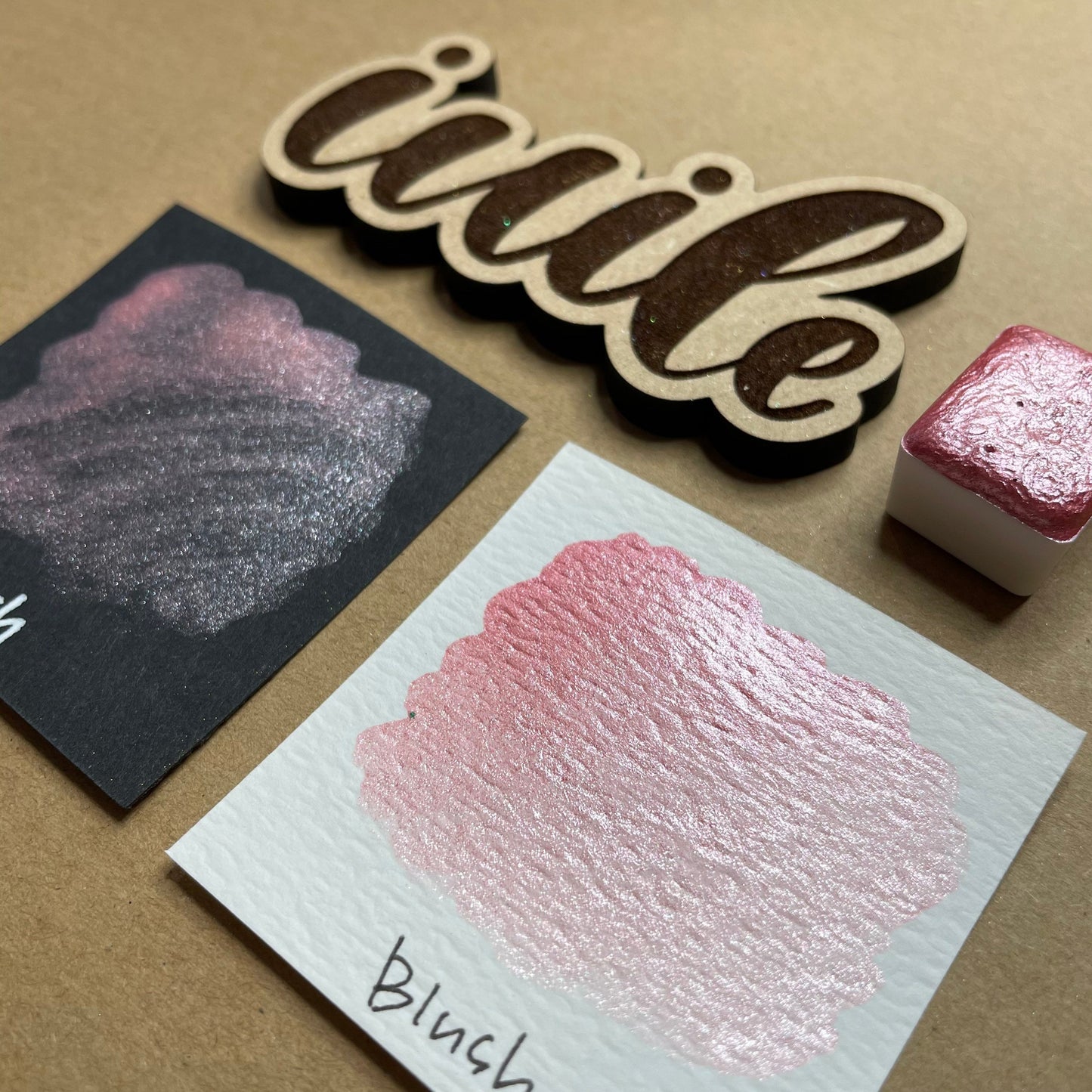 Blush pink Handmade shimmer watercolor paints