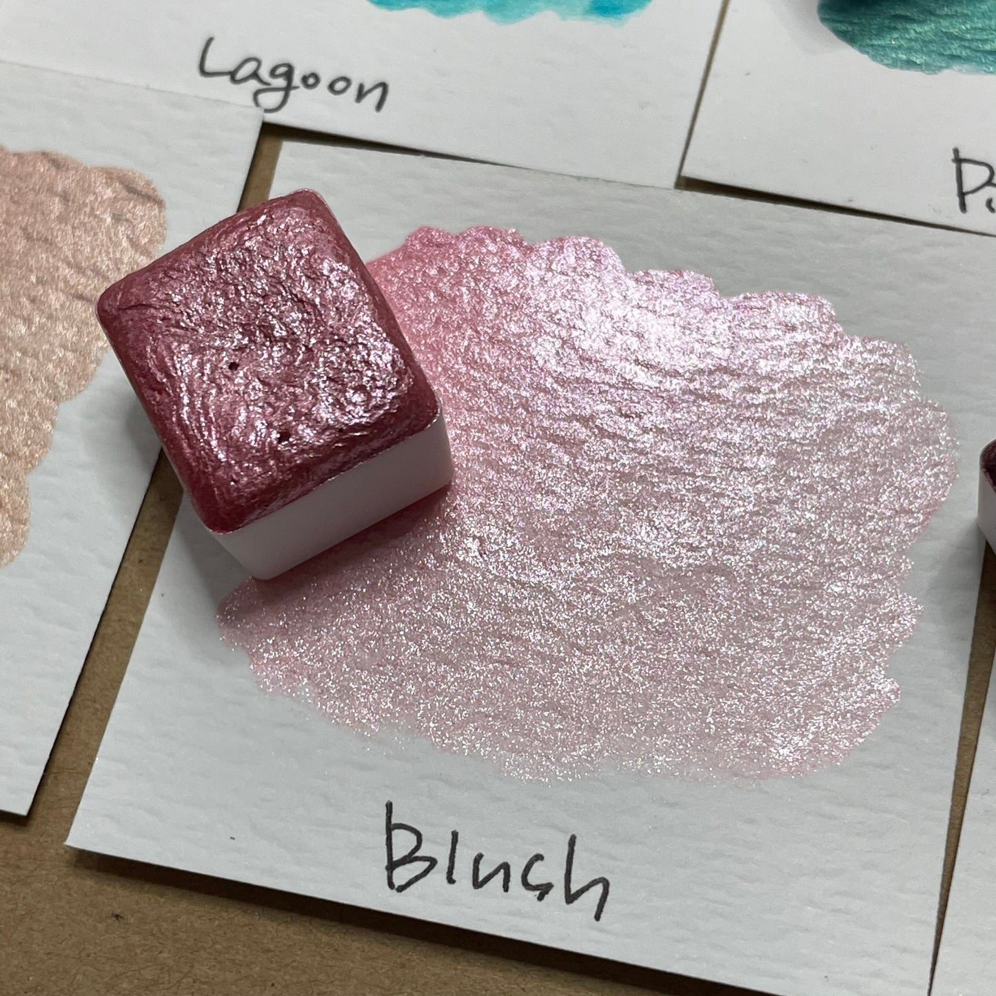 Blush pink Handmade shimmer watercolor paints