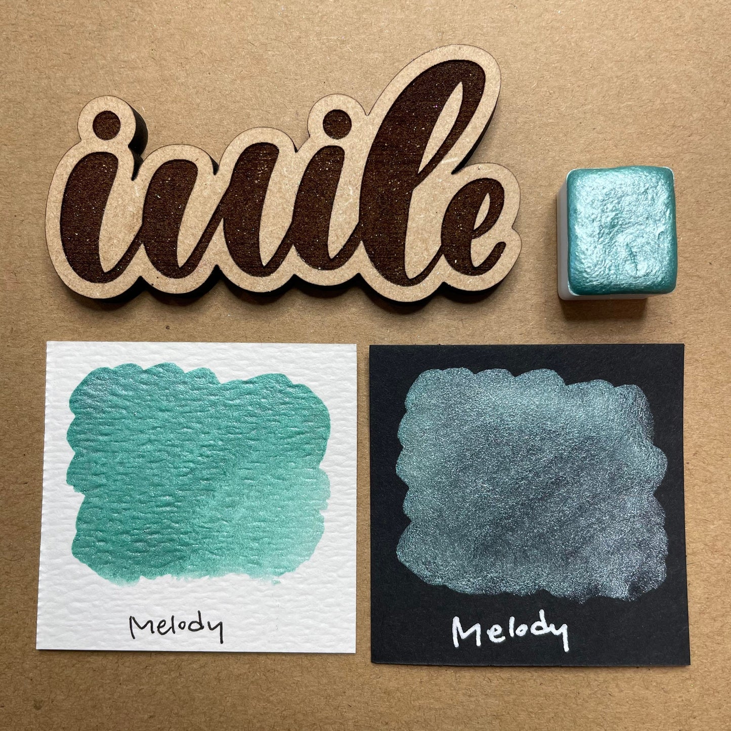 Melody teal Handmade shimmer watercolor paints