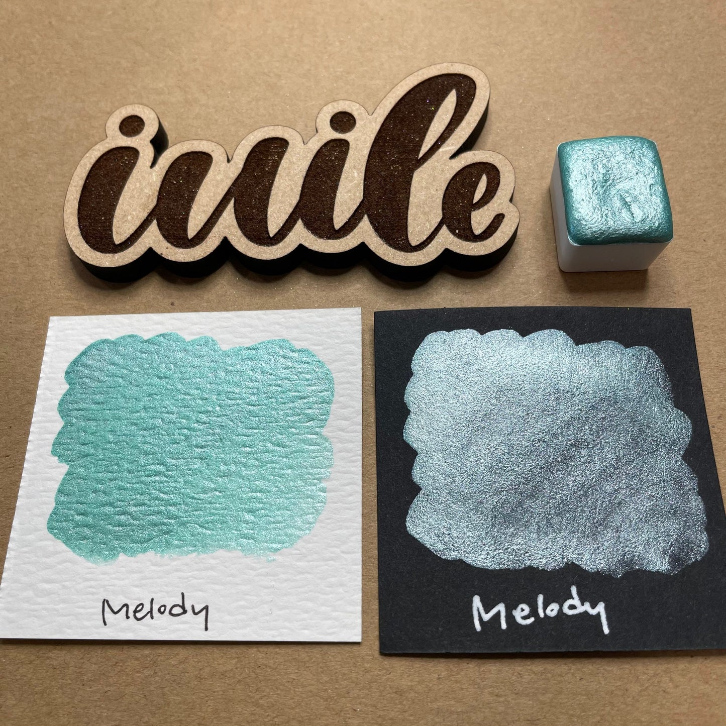 Melody teal Handmade shimmer watercolor paints