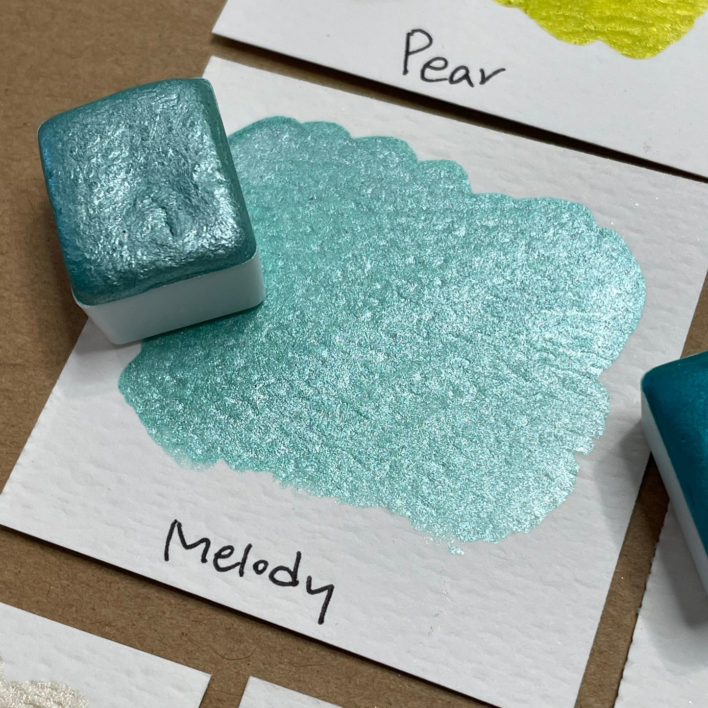Melody teal Handmade shimmer watercolor paints