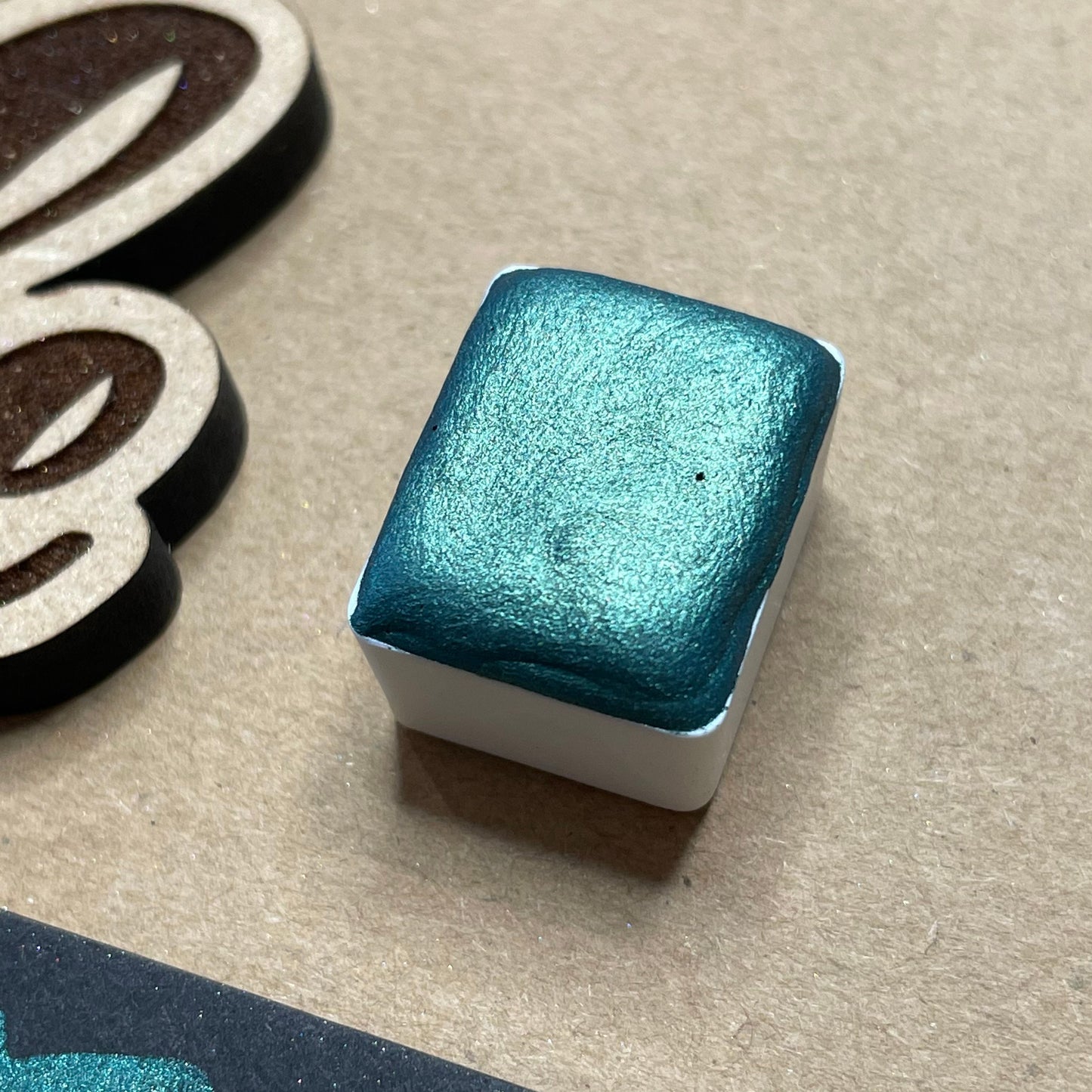 Pine green Handmade shimmer watercolor paints