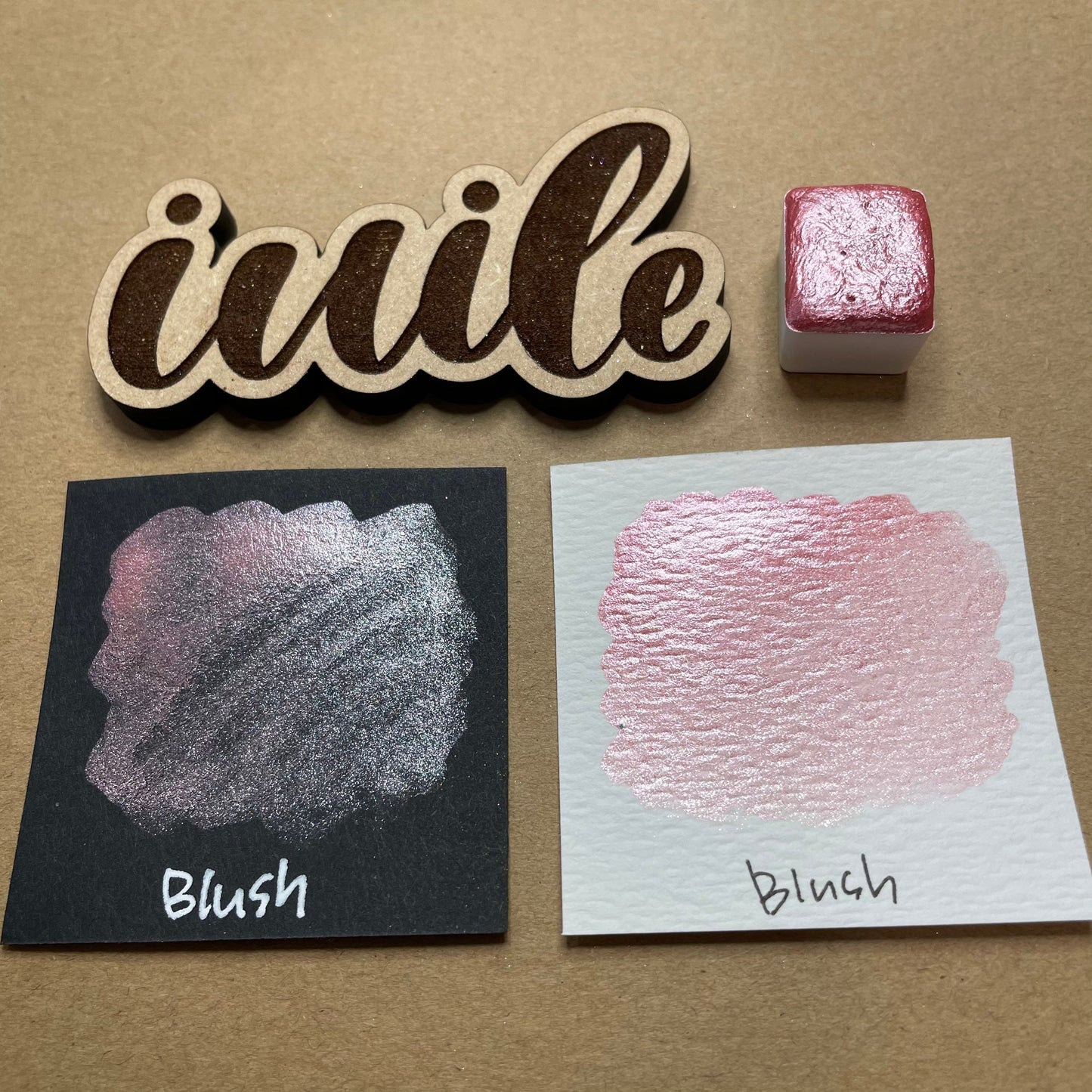 Blush pink Handmade shimmer watercolor paints