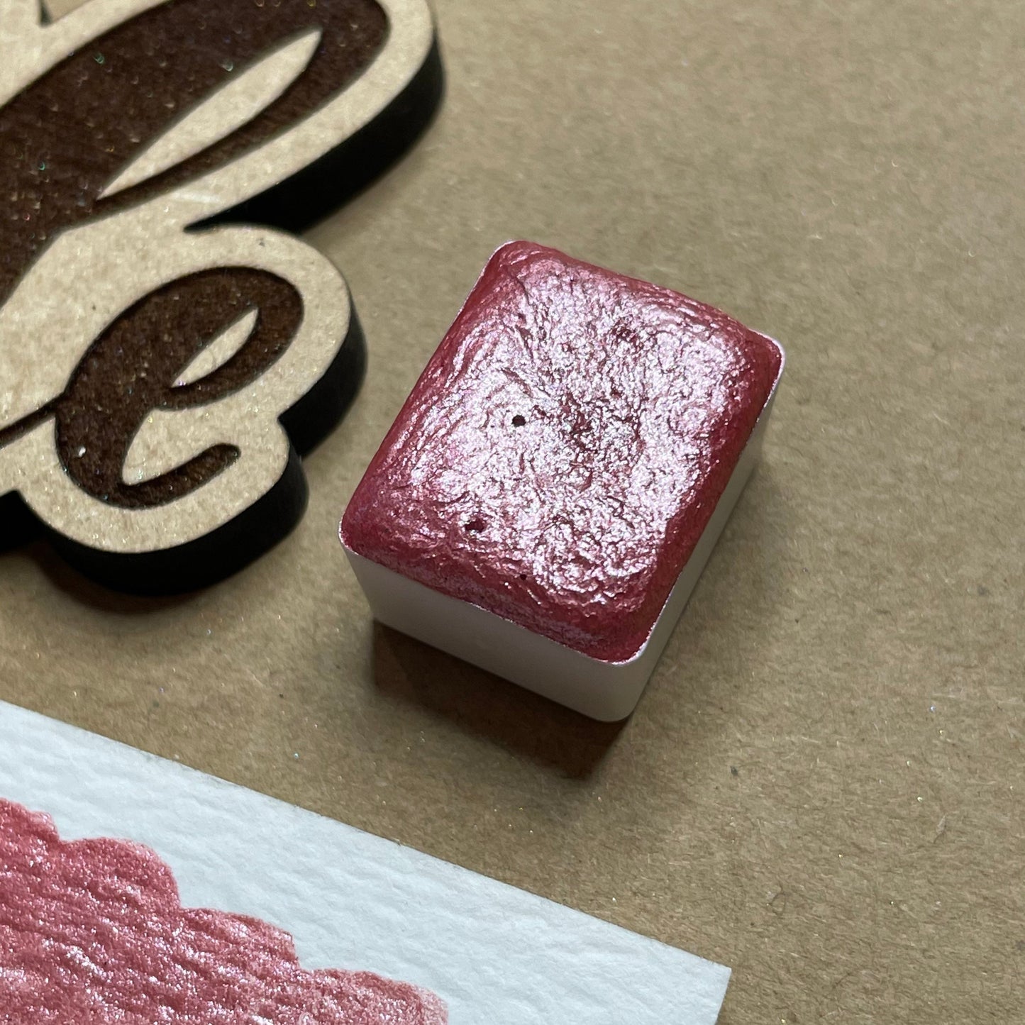 Blush pink Handmade shimmer watercolor paints