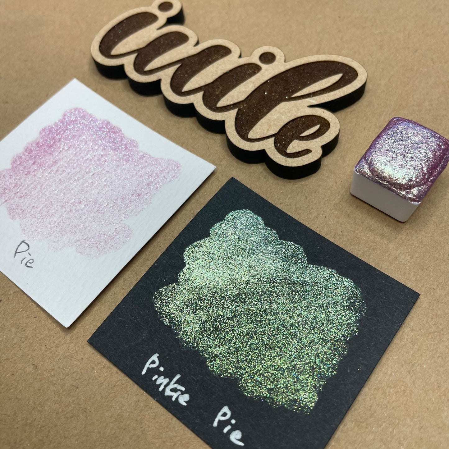 Last Chance! Pinkie pie purple Unicorn Series colorshift watercolor paints half pan