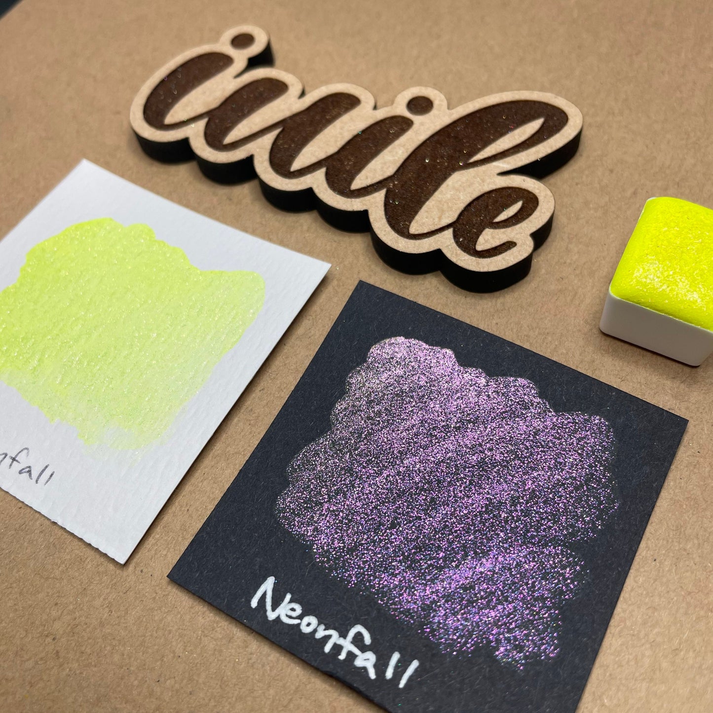 Neon fall neon night series colorshift watercolor paints half pan