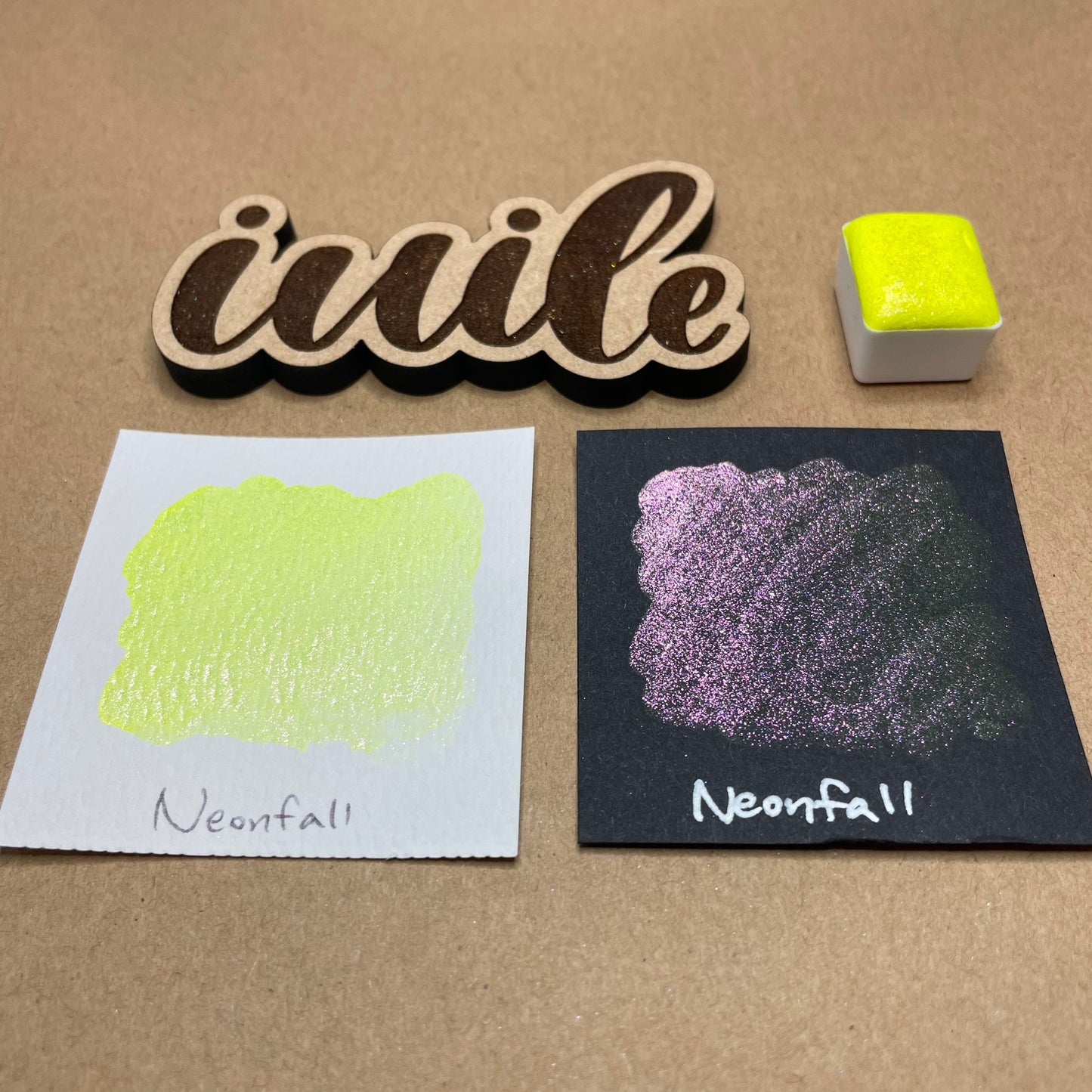 Neon fall neon night series colorshift watercolor paints half pan