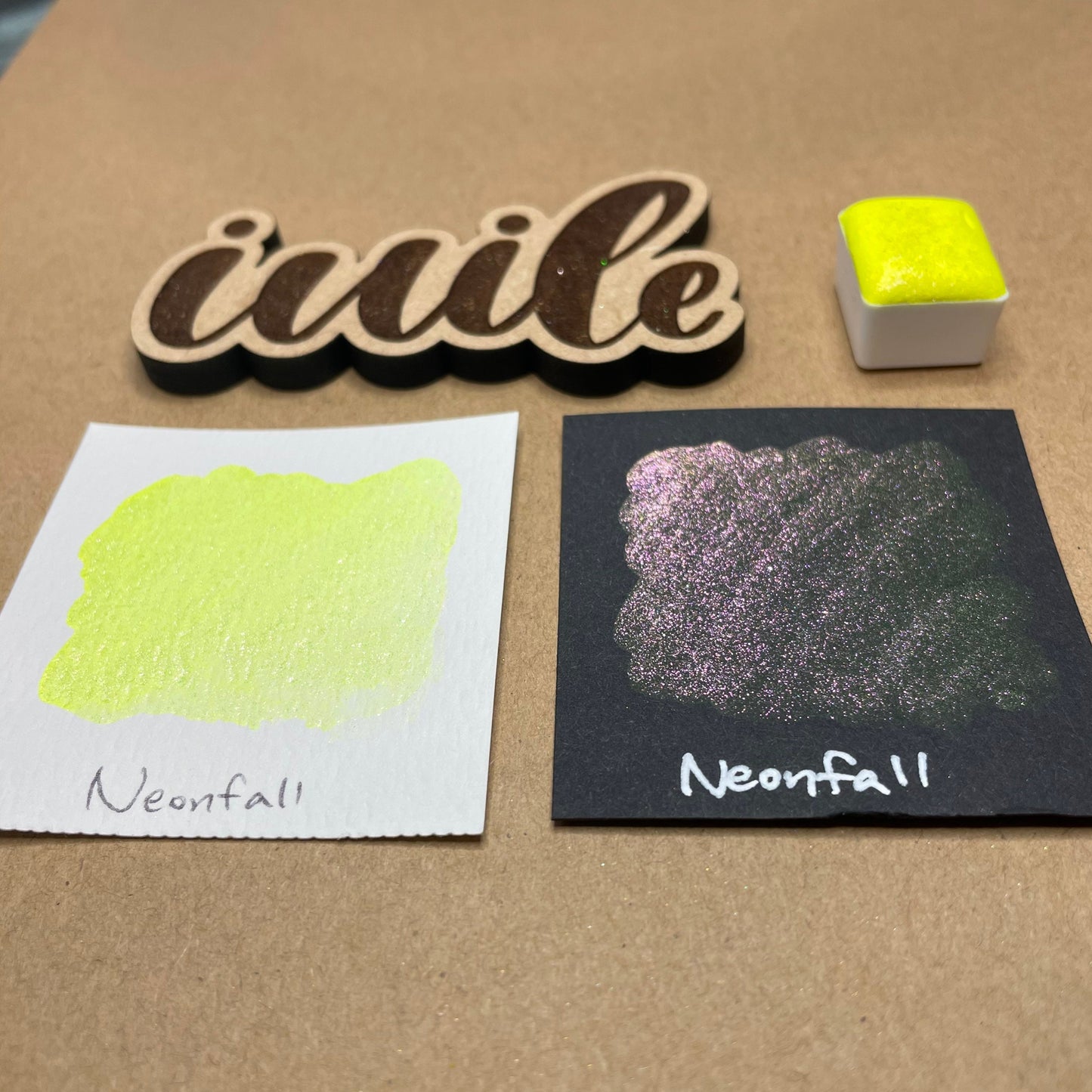 Neon fall neon night series colorshift watercolor paints half pan