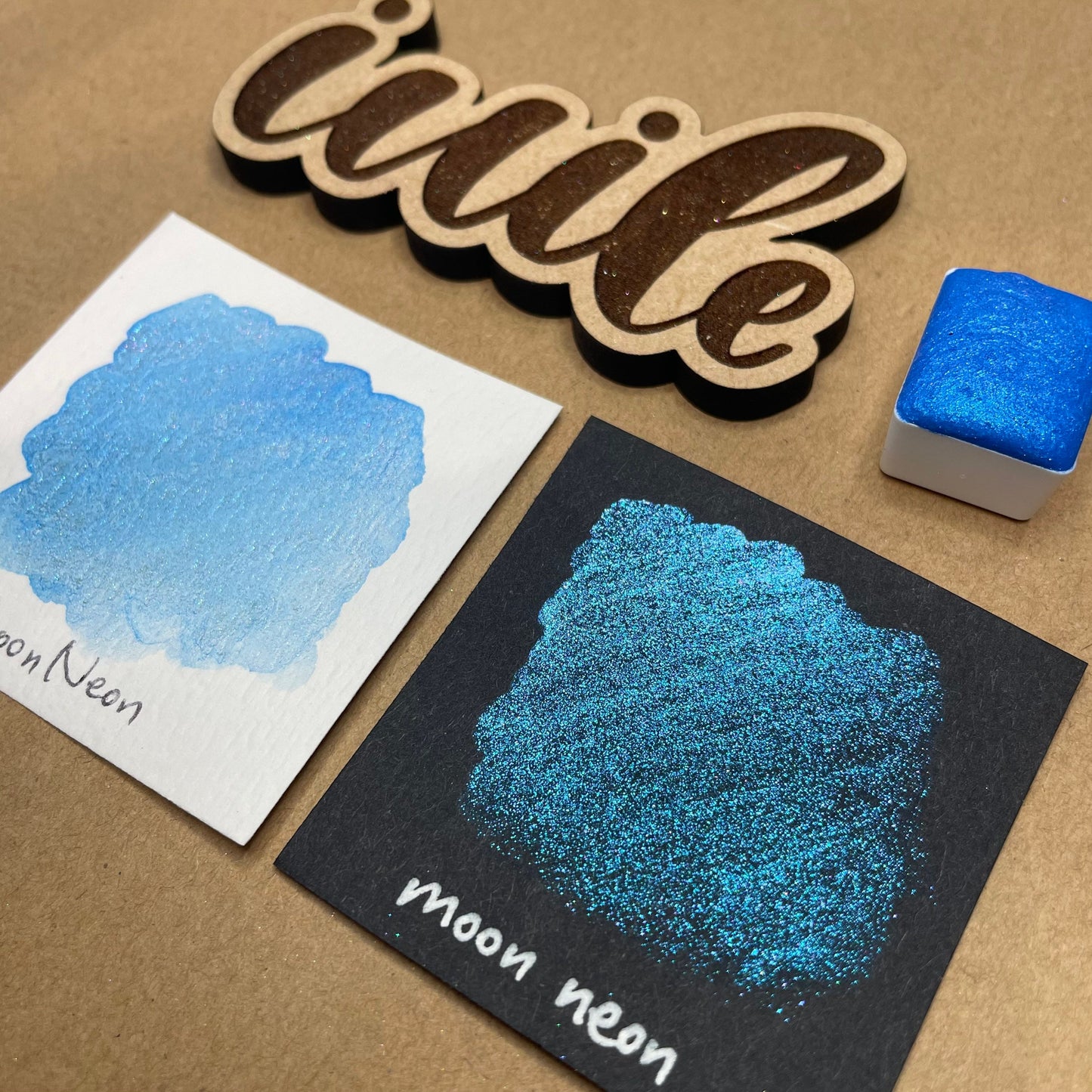 Neon night set Handmade Shimmer Metallic Chameleon Colorshift Watercolor Paint Half By iuilewatercolors