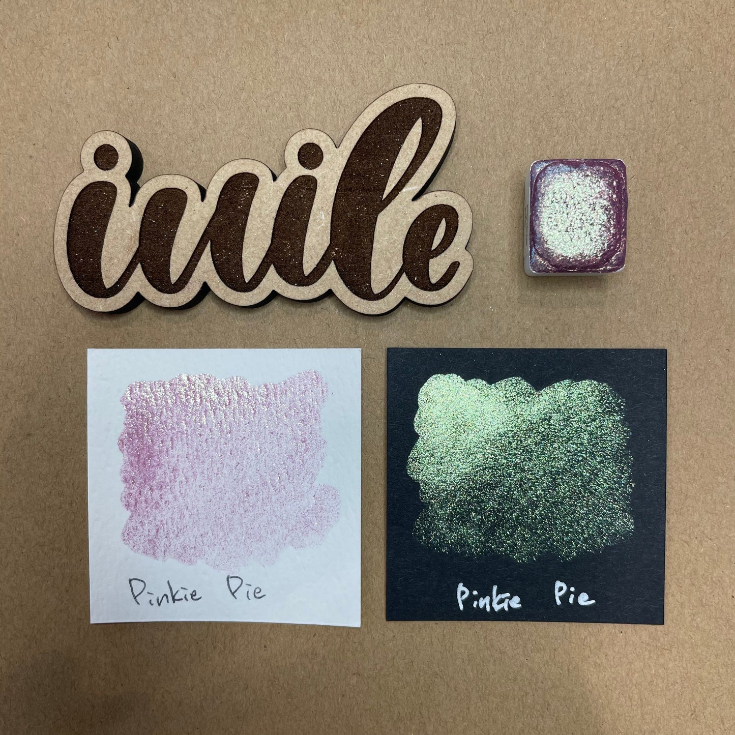 Last Chance! Pinkie pie purple Unicorn Series colorshift watercolor paints half pan
