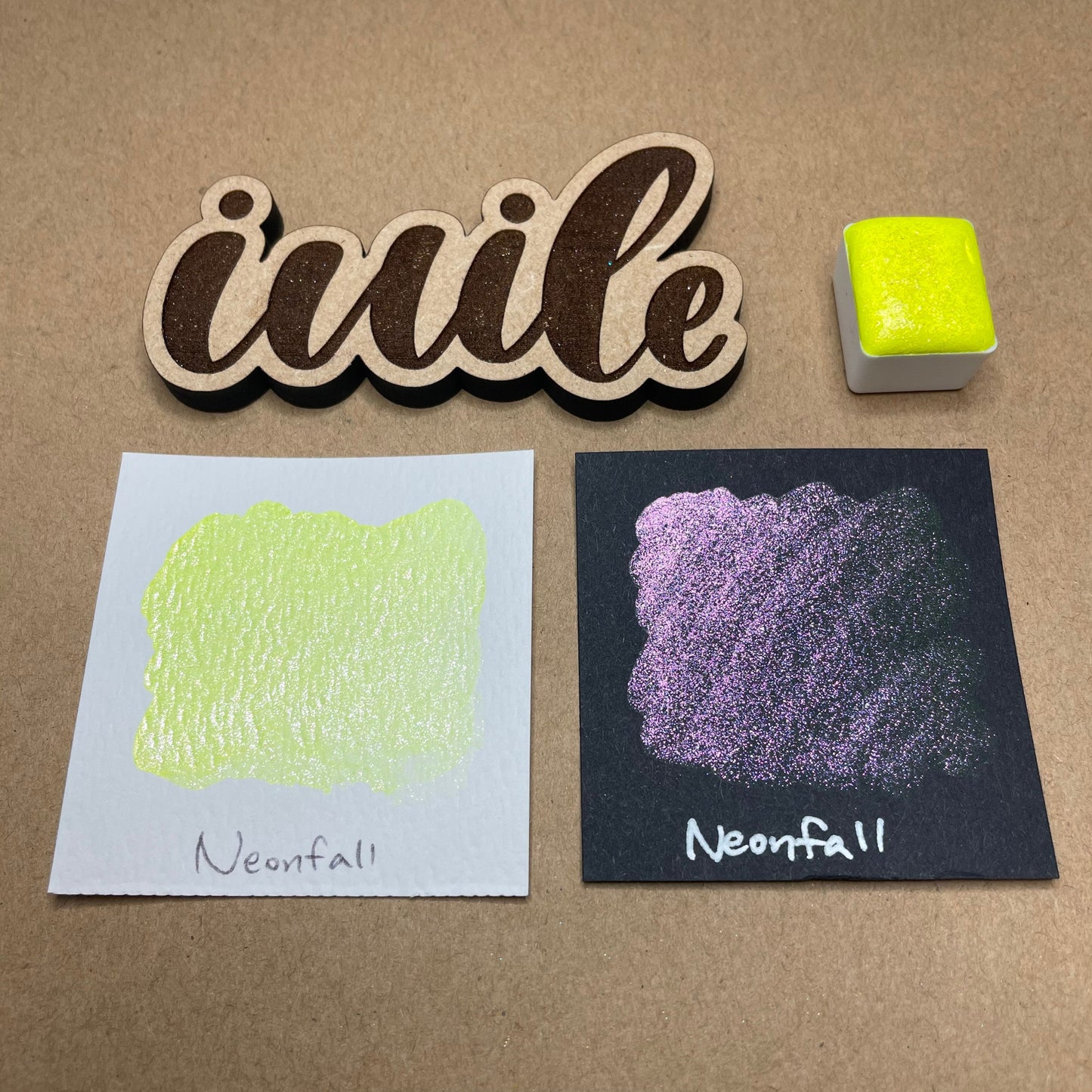 Neon fall neon night series colorshift watercolor paints half pan