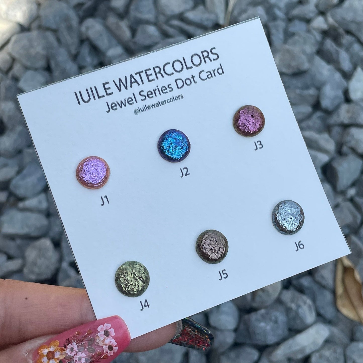 Last Chance! Jewel Dot Card Tester Sampler Watercolor Shimmer Glittery Paints
