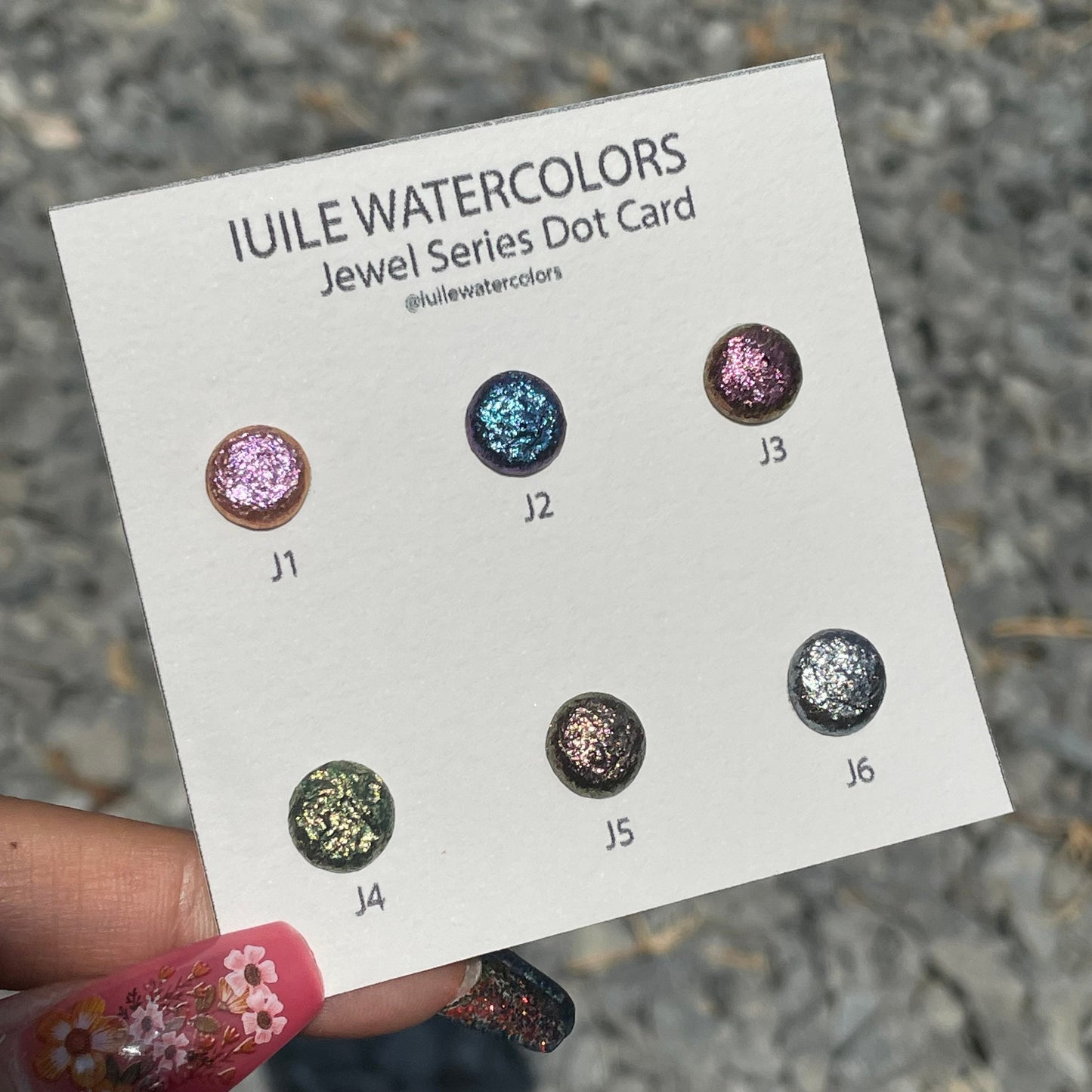 Last Chance! Jewel Dot Card Tester Sampler Watercolor Shimmer Glittery Paints