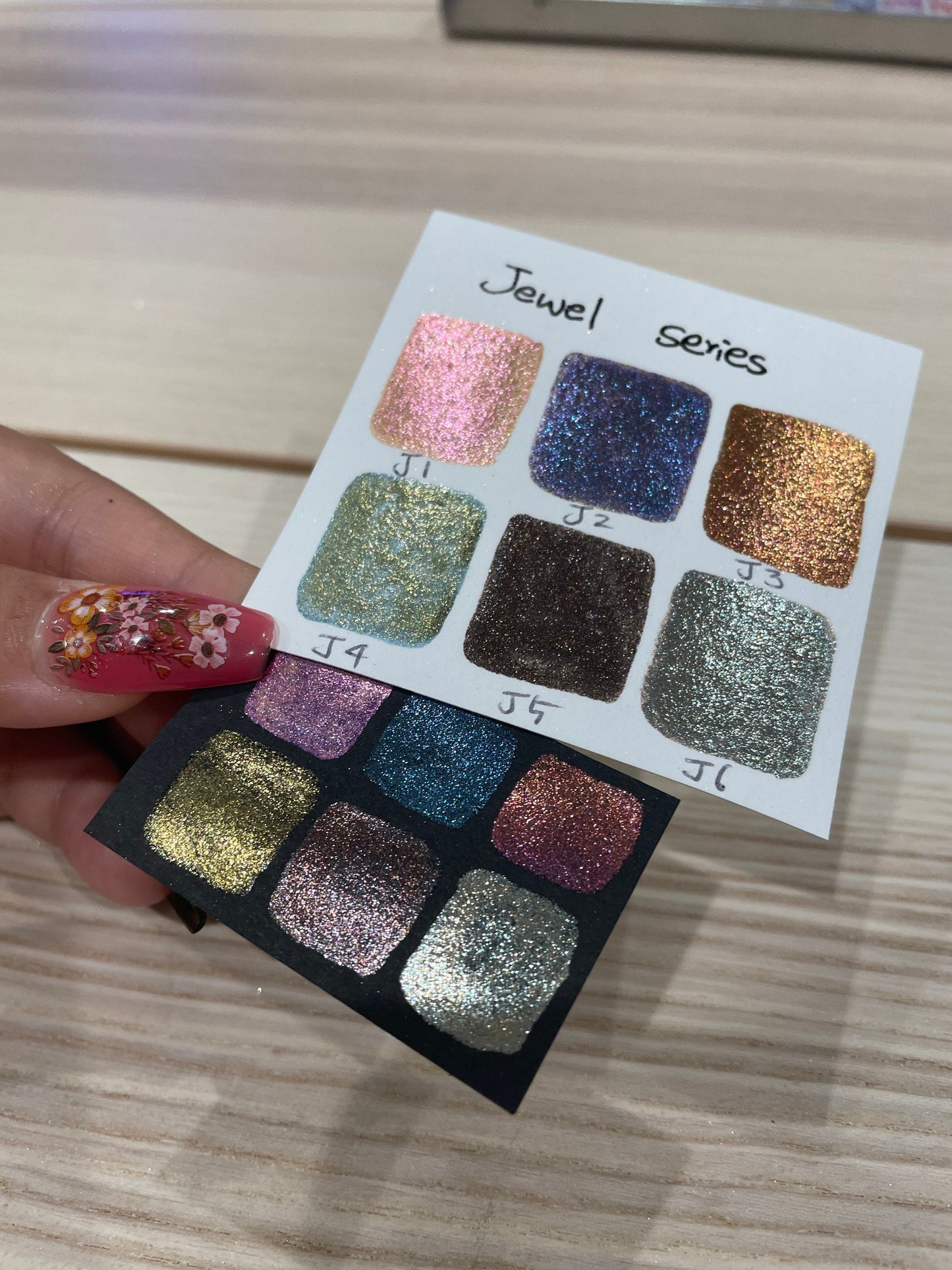 Last Chance! Jewel Dot Card Tester Sampler Watercolor Shimmer Glittery Paints