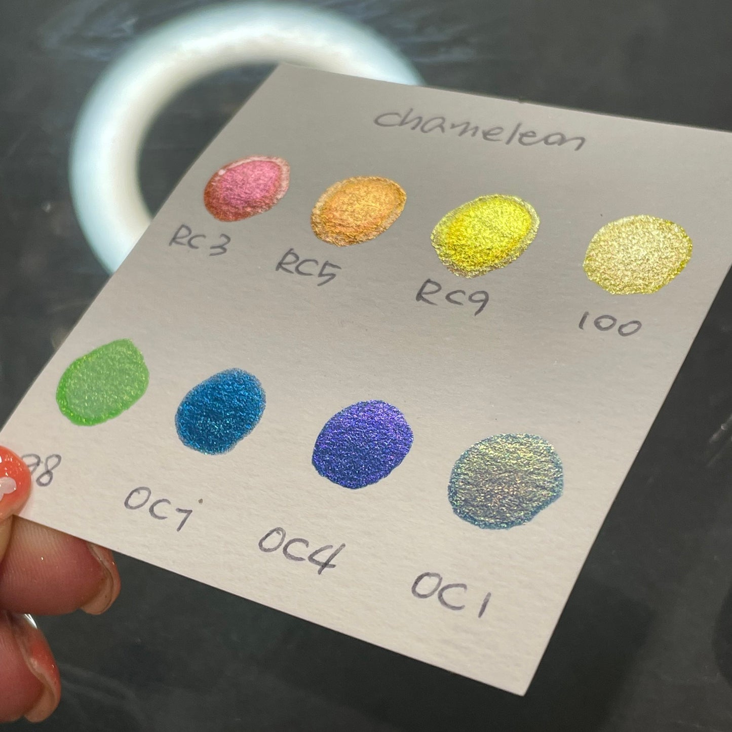 Chameleon half set handmade watercolor paints half pans in tin case