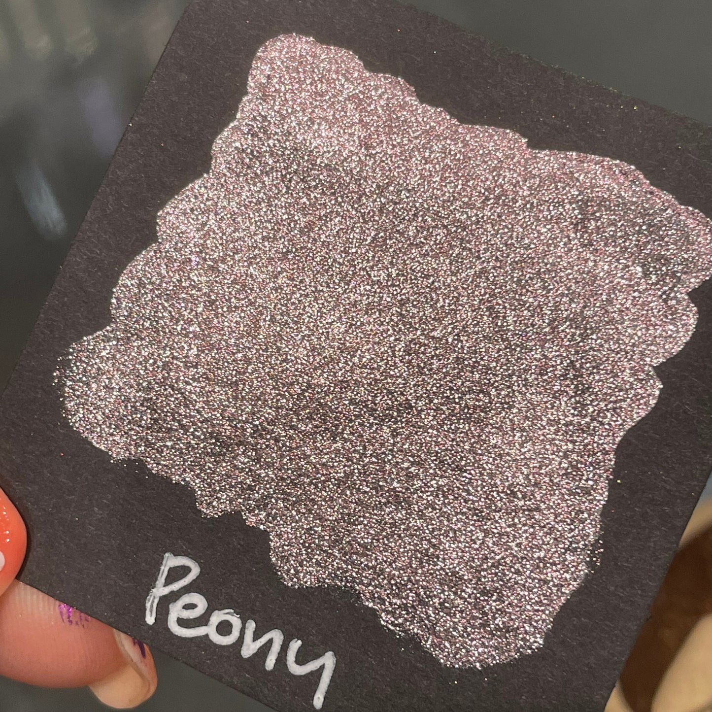 Peony Christmas Chrome watercolor paint half pan