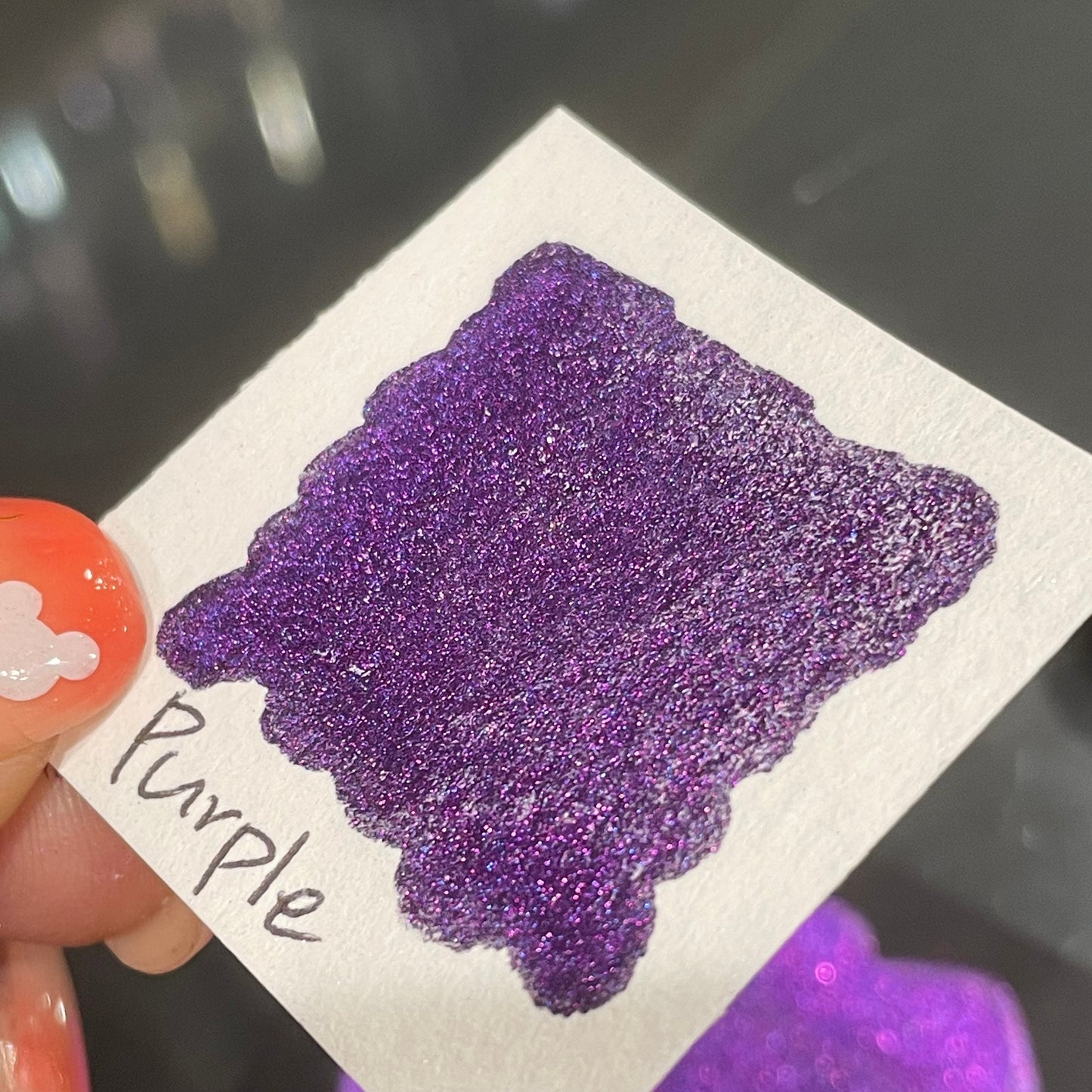 Purple Christmas Chrome watercolor paint half pan
