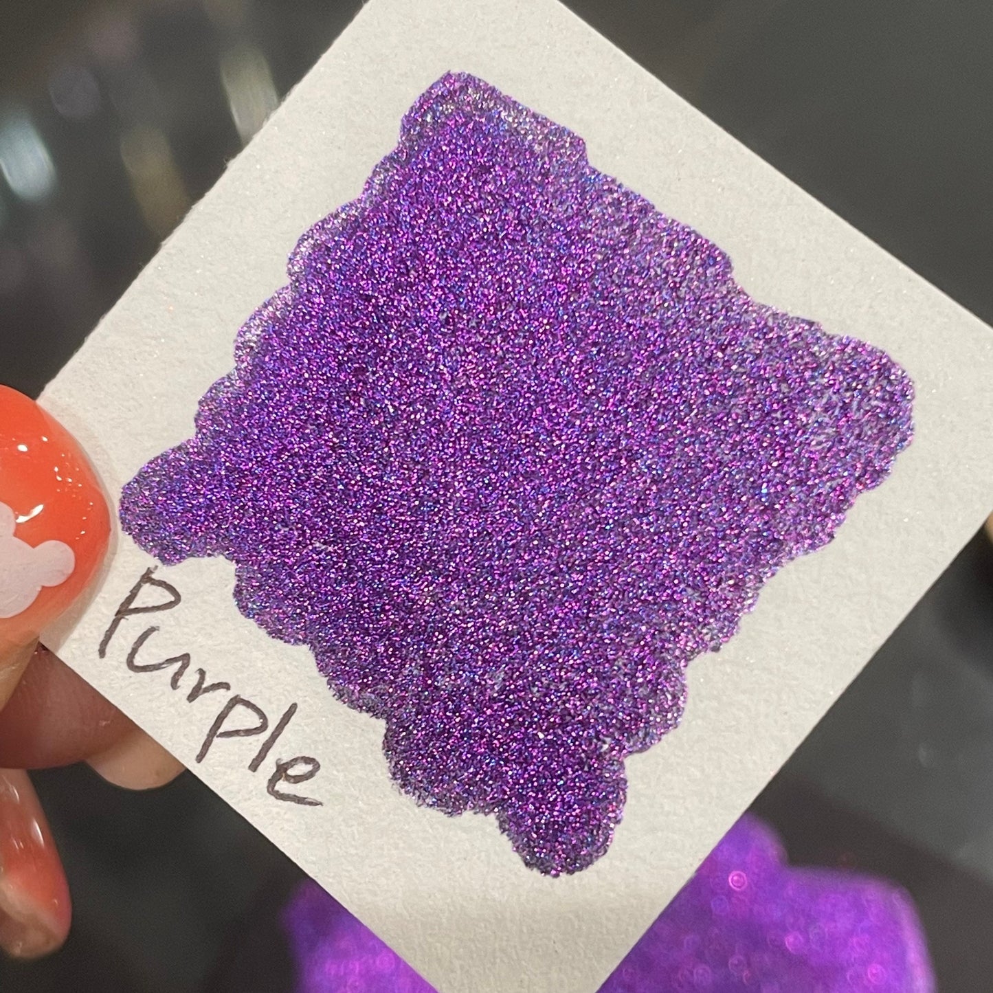Purple Christmas Chrome watercolor paint half pan