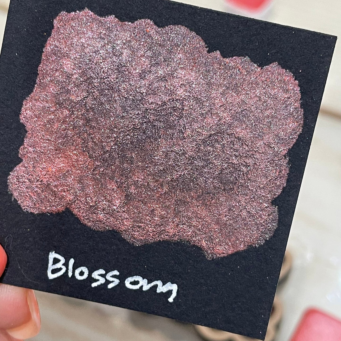 Blossom orange handmade watercolor paint half pan