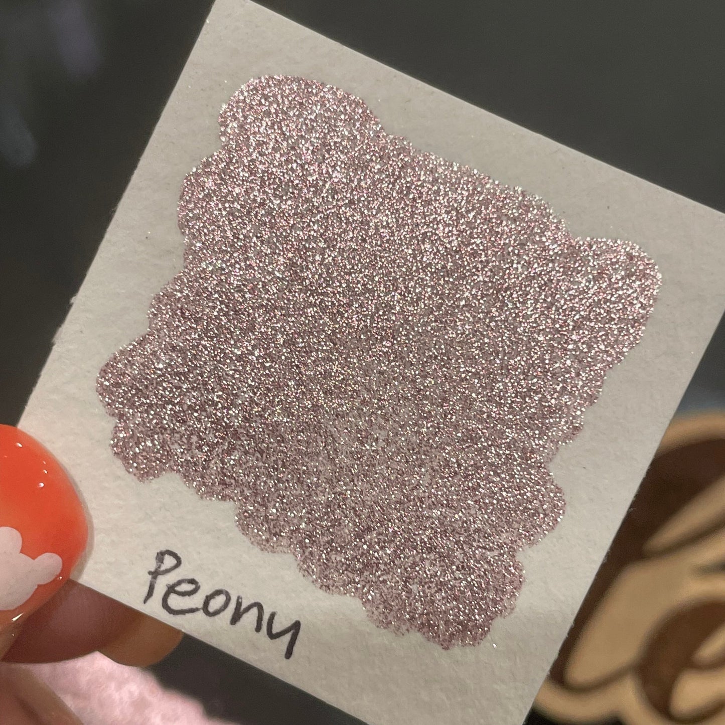 Peony Christmas Chrome watercolor paint half pan