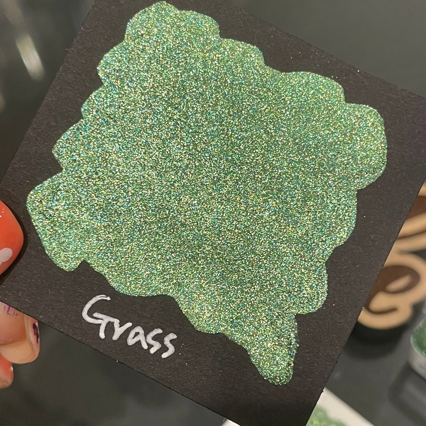 Grass Christmas Chrome watercolor paint half pan