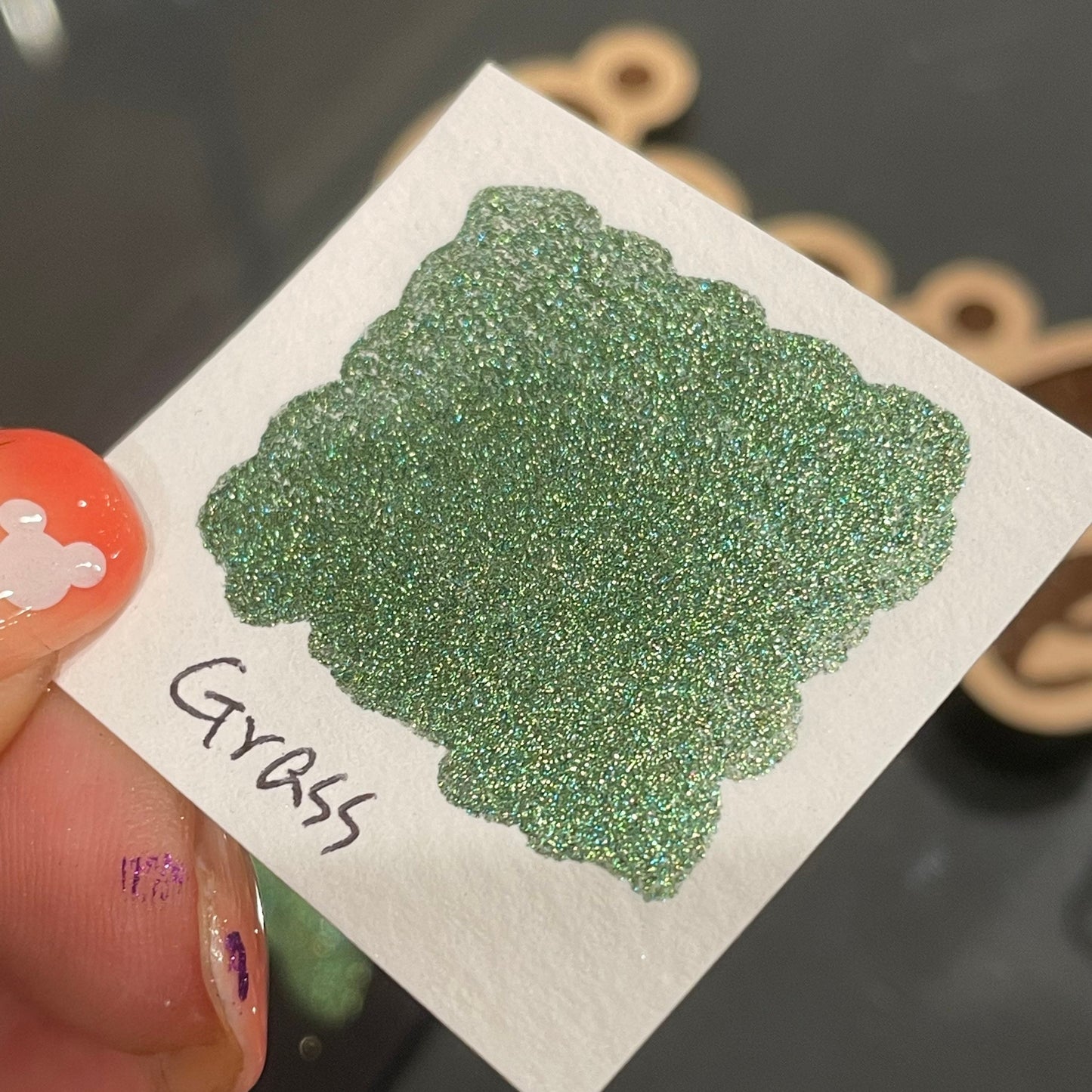 Grass Christmas Chrome watercolor paint half pan