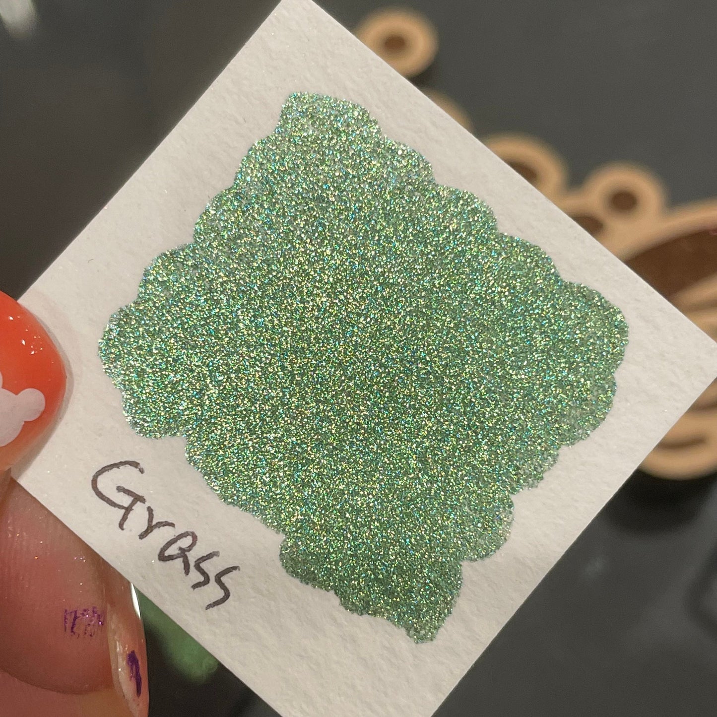 Grass Christmas Chrome watercolor paint half pan