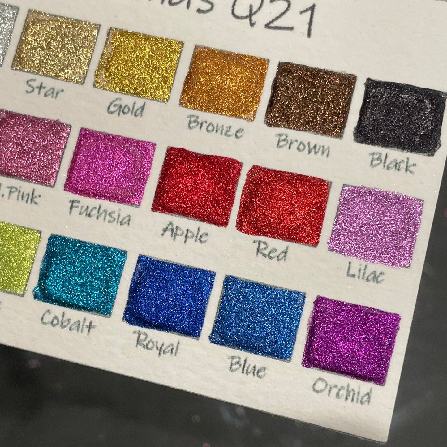 Christmas Quarter pan set handmade chrome glittery watercolor paint