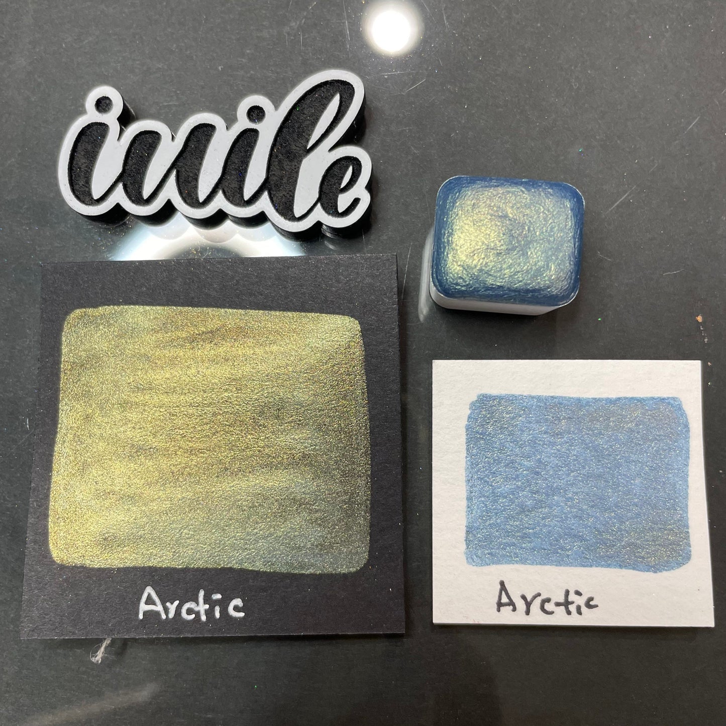 Arctic Blue Half Handmade shimmer watercolor paints