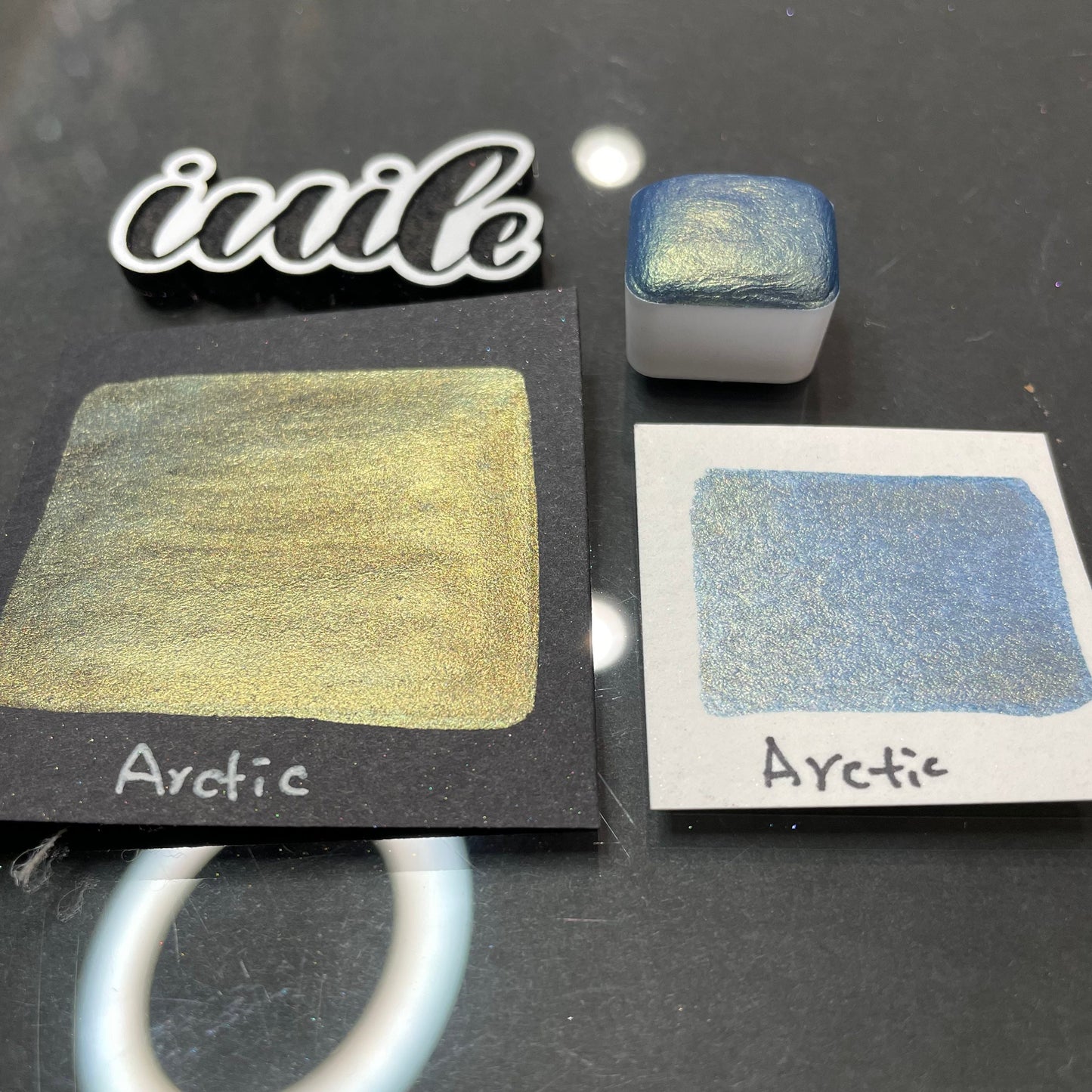 Arctic Blue Half Handmade shimmer watercolor paints