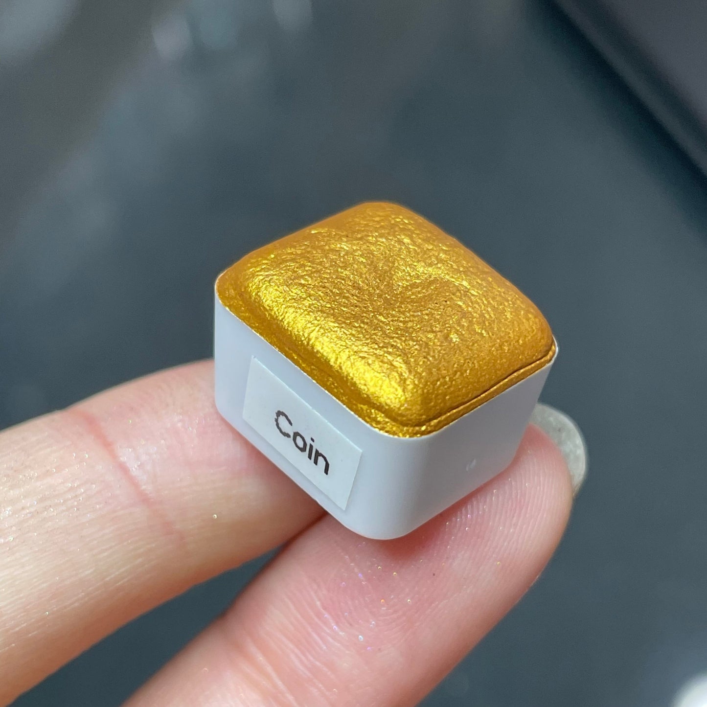 Coin Gold half Handmade shimmer watercolor paints