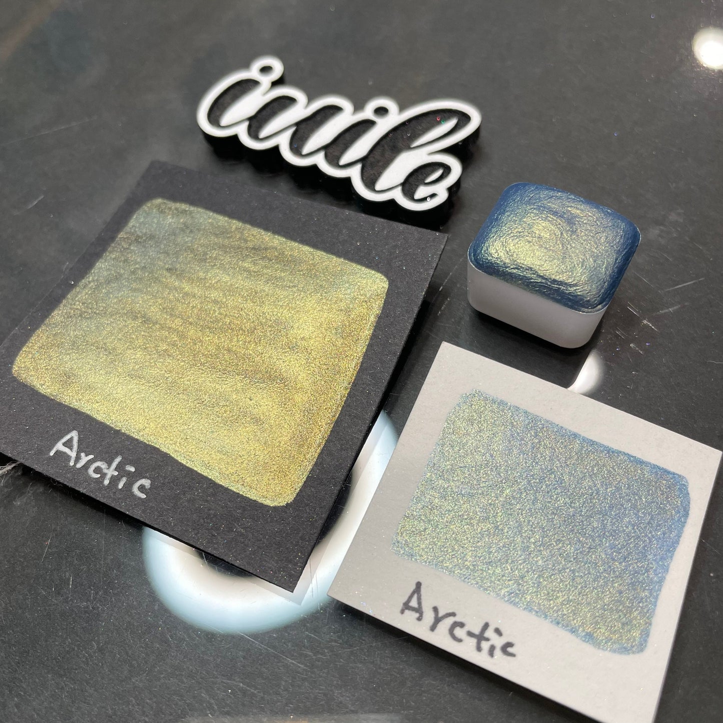 Arctic Blue Half Handmade shimmer watercolor paints