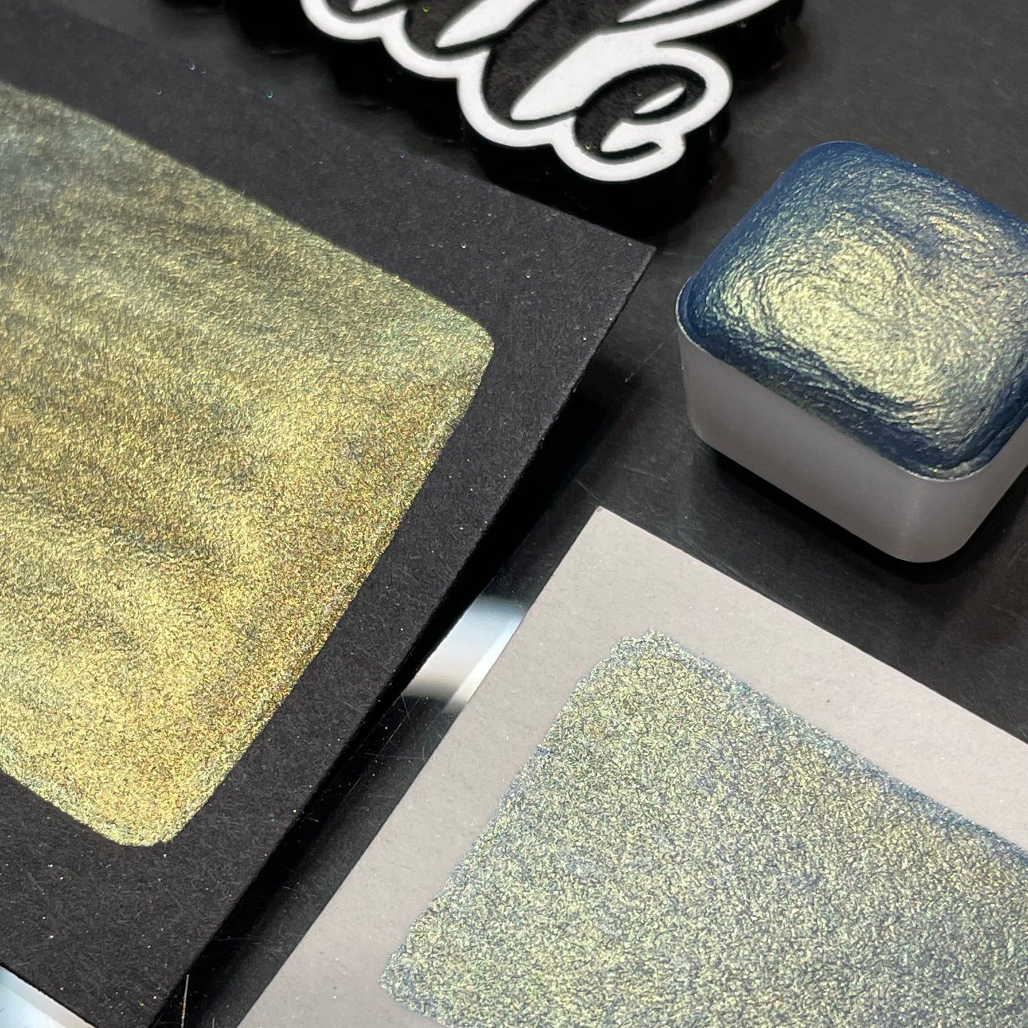 Arctic Blue Half Handmade shimmer watercolor paints