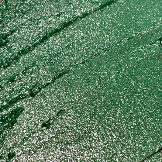 Last Chance! Olivine green Half pan Bling Bling Handmade shimmer watercolor paints