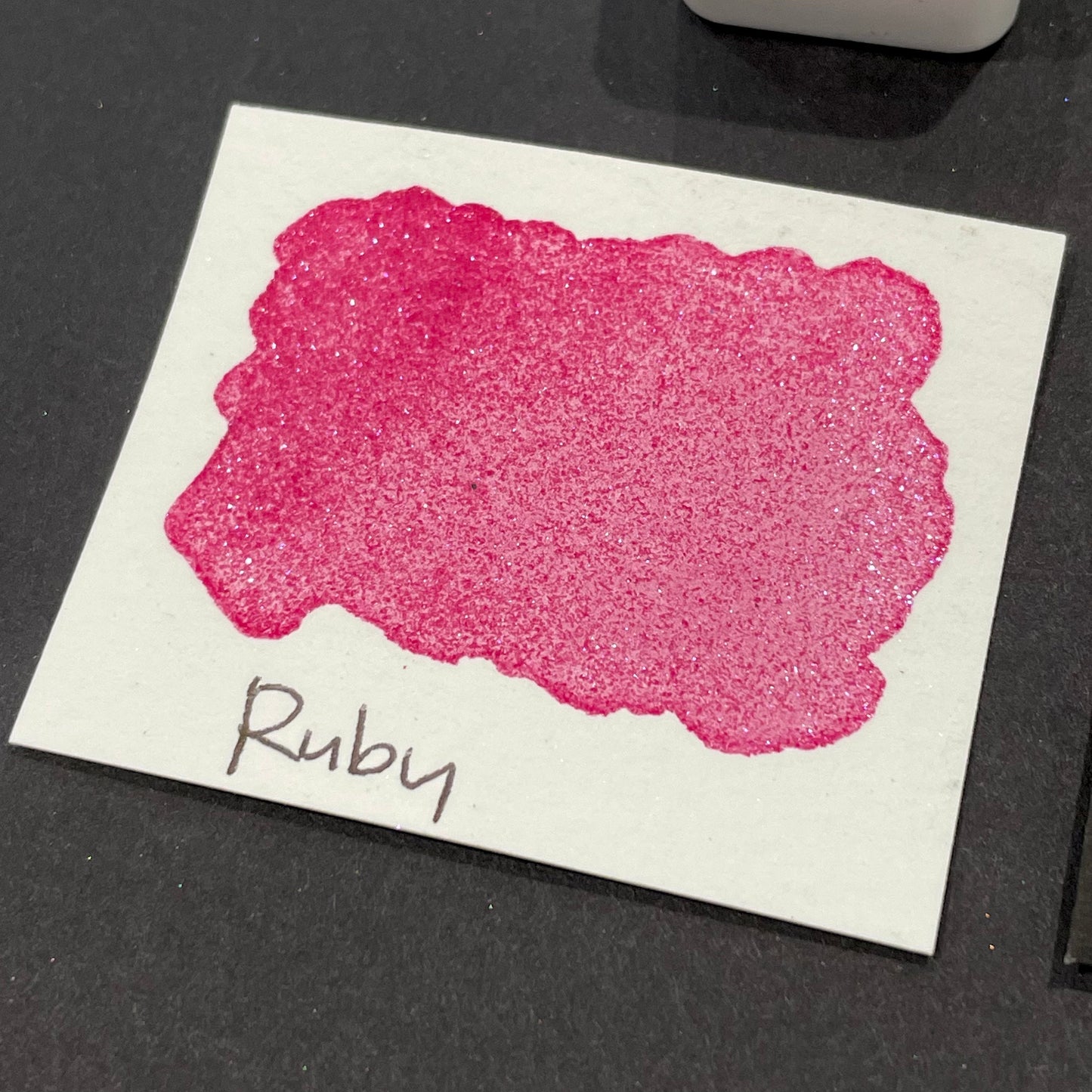 Last Chance! Ruby pink Half pan Bling Bling Handmade shimmer watercolor paints