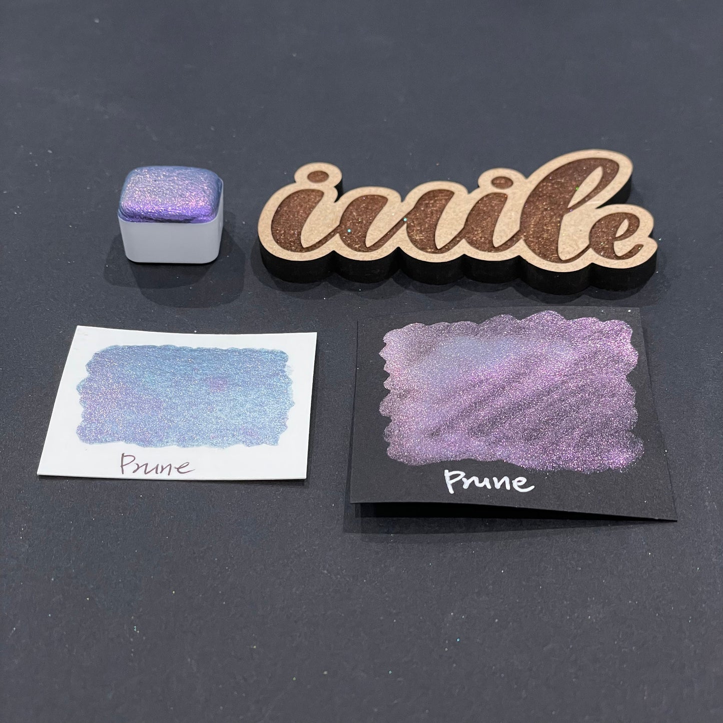 Prune purple Half pan Fruits Basket Colorshift Handmade shimmer watercolor paints