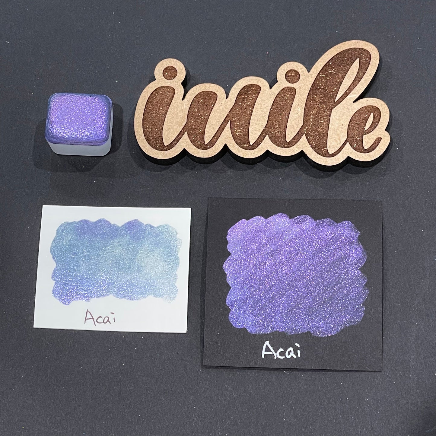 Acai purple Half pan Fruits Basket Colorshift Handmade shimmer watercolor paints